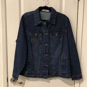 4-Pocket Dark Denim Long Sleeve Jacket
